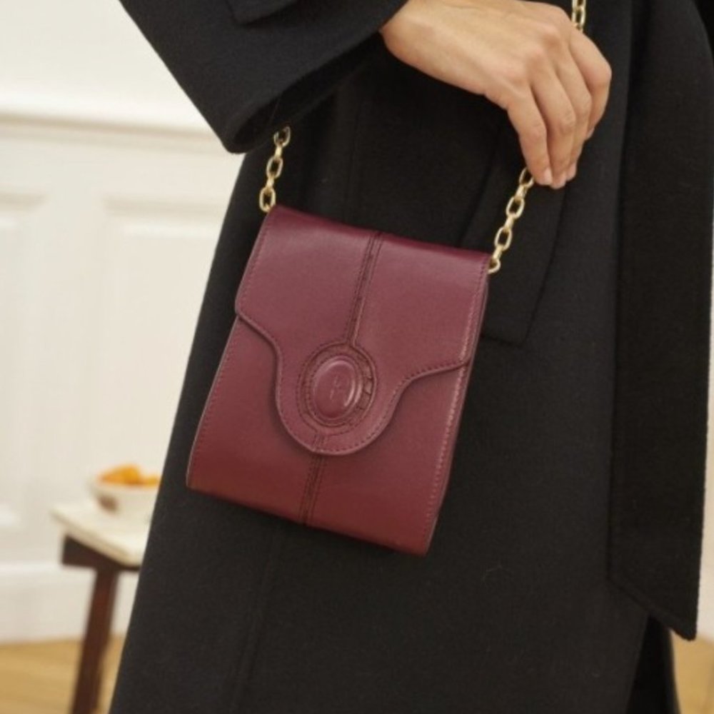 NWT Rouje Burgundy Cheri Chain Purse